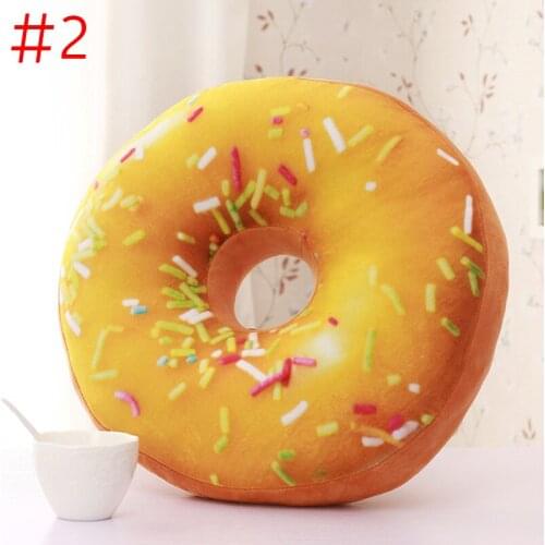 Cute Donuts Pillow Chocolate Donuts Plush Macaron Food Cushion Nice Bottom Cushion Nap Pillow Doughnut Coussin E7