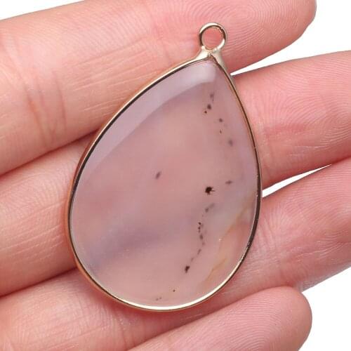 Natural Stone Pendant Drop-shaped White Agates Exquisite Charms For Jewelry Making DIY Necklace Bracelet Anklet Accessory