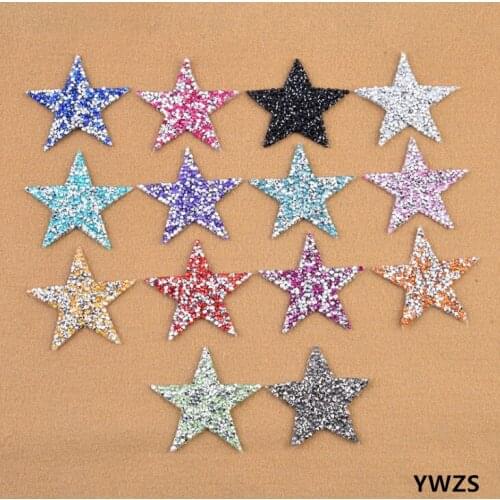 New arrival 30 pcs Star Rhinestones iron on patches DIY Hotfix Motif Applique garment bag patch bag decor accessory