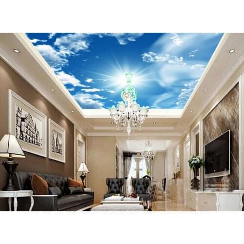 Custom 3d stereoscopic sky ceiling wallpaper Blue sky 3d ceiling murals 3d wallpaper living room 3d ceiling luxury wallpaper