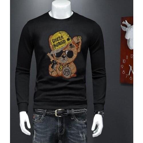 Drop shipping High quality winter Diamonds clothing boys male men autumn hoodie Hot drill design