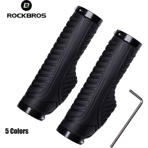ROCKBROS MTB Grips Bicycle Dual Lock-on Bike Grips Cycling Shock Absorption Locking Soft TPR Rubber MTB BMX Handlebar Grips