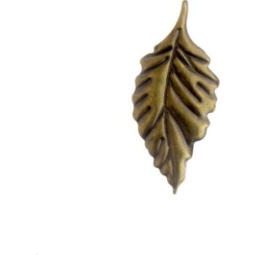Free shipping Retail 10 Bronze Tone Leaf Stamping Embellishments Filigree Connectors Crafts Gift Decoration DIY 5.4x2.4cm F0339