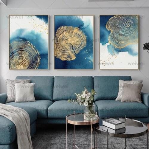 Nordic Abstract Golden Rings Wall Art Canvas Poster and Print Canvas for Living Room Morden Contracted Home Decor Unframed
