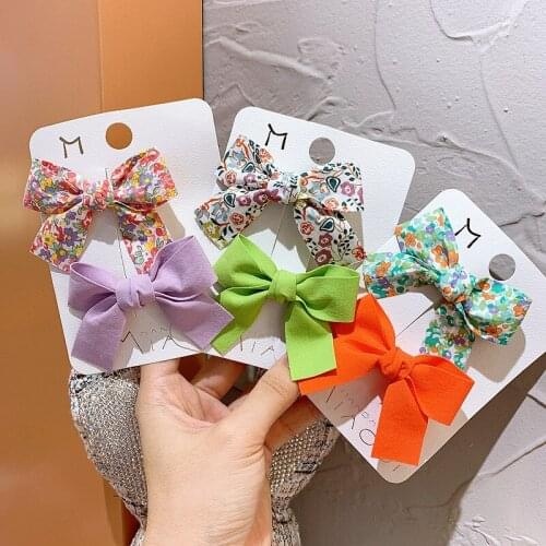 Korea Love Cartoon Kid Plaid Child Butterfly Hair Accessories For Girls Rim Hair Clips Hairpin Bow Hairgrips
