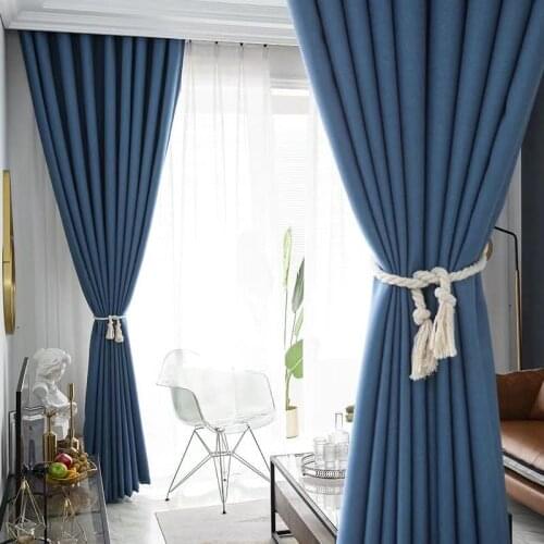 High Blackout Curtain Cotton Linen Window Curtain In Kitchen Room Curtains for Modern Living Room Bedroom Dining Room