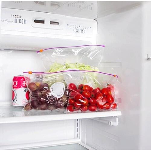 100pcs Reusable Fresh Zipper Bag Freezing Heating Food Storage Bag Versatile Vacuum Preservation Sealed Bag Kitchen Accessories