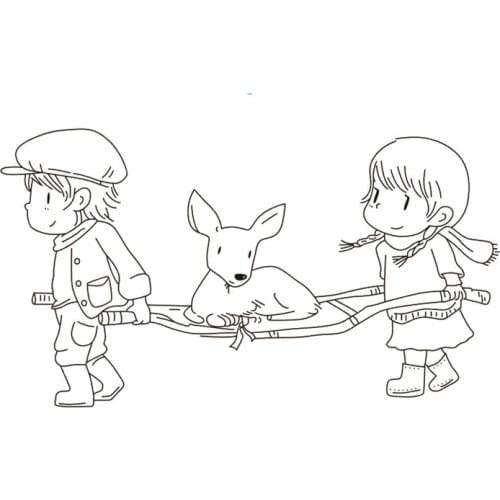 10x6 Little girl and boy New Transparent Clear Rubber Stamp Sheet Cling Scrapbooking Photo Album PaperCard DIY Craft