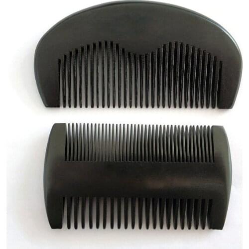 2PCS Peach Pocket Beard Comb Black Small Peach Wood Hair Brush Comb Make Up Tool For Men engraved logo