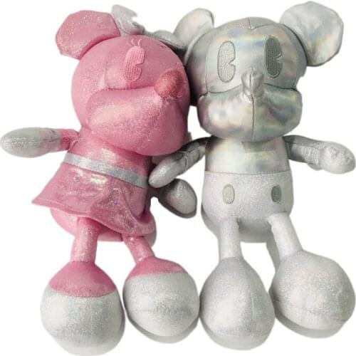2pcs/set 30cm Classic Mickey Mouse and Pink Minnie Mouse Stuffed Animals Plush Toy