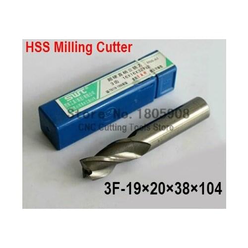 2 pcs/set 19MM 3 Flute HSS & Aluminium End Mill Cutter CNC Bit Milling Machinery tools Cutting tools.Lathe Tool