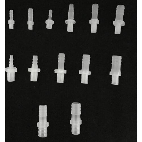 1Pcs M6 M8 M10 M12 Male Thread To 4mm-12mm Plastic Straight Barb Pipe Connector Fitting