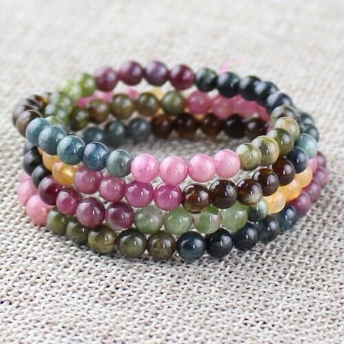 Rainbow Tourmaline Bracelet Crystal Three Circles