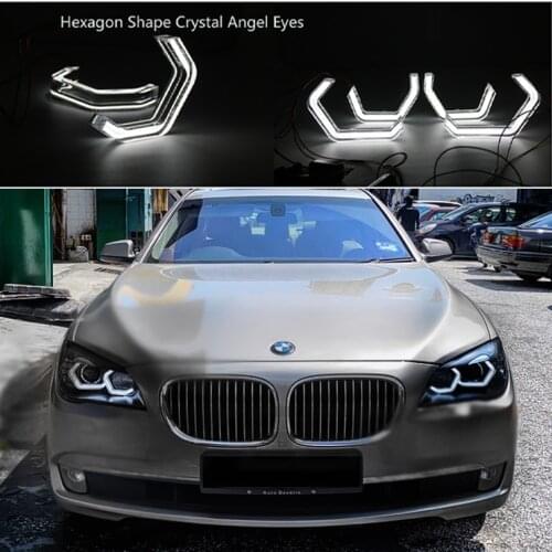 For BMW F01 F02 F03 F04 730d 740d 740i 750i 760i DRL Bright crystal M4 Iconic Style 3D LED Angel Eyes halo rings Day light