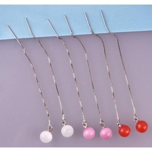 EY946 Exquisite Round Long paragraph tassel Ear line earrings fall Korean temperament ear line Jewelry Bridal Accessories