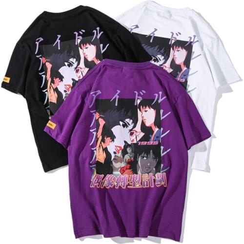 Original Japanese Street Hip-hop Couple Short Sleeve Harajuku Hong Kong Short Sleeve T-shirt Men Loose Half Sleeve Tide