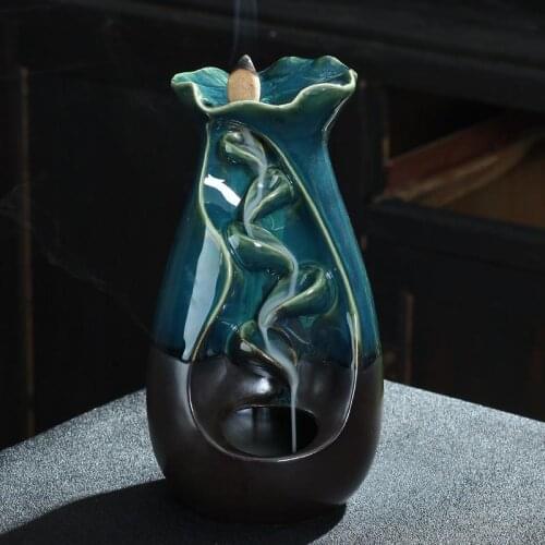 Xia Hemingyue Alpine Flowing Water Ceramic Backward Incense Burner Aromatherapy Furnace Creative Home Decoration Crafts