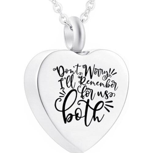 Cremation Jewelry Stainless Steel Urn Heart-Shaped Pendant Pet Small Ashes Souvenir With Filling Kit And Gift Velvet Bag