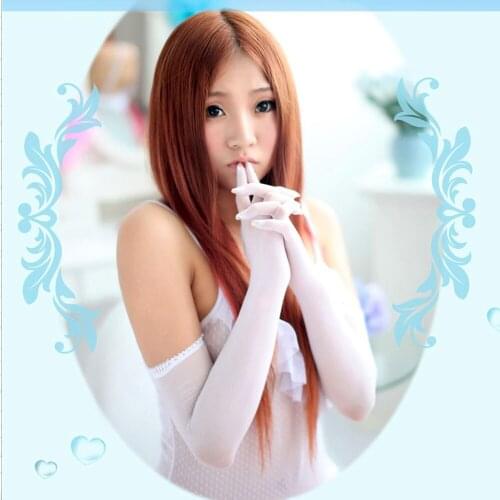 Top Lace Seamless Long Gloves with five finger silk stockings material stage performance or bridal wear DOYEAH 1858