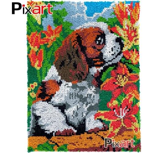 Latch Hook Rug Smell Flowers Crocheting Tapestry Kits DIY Carpet Rug Chunky Yarn Needlework Knitted Floor Mat Hobby & Crafts