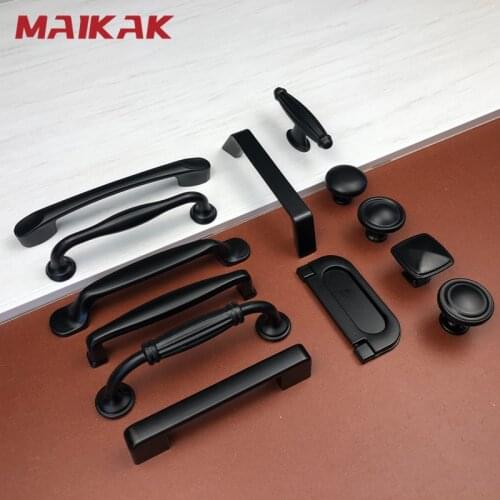 MAIKAK Cabinet Handles Solid Aluminum Alloy Door Knobs And Handles Kitchen Cupboard Pulls Drawer Knobs Furniture Handle Hardware
