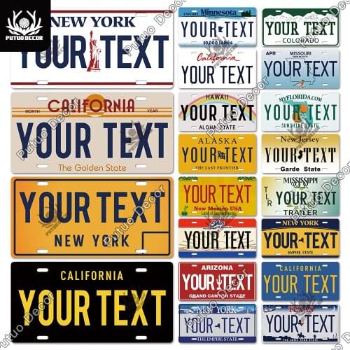 Putuo Decor Custom License Plate Vintage Tin Sign Personalized Metal Poster Plaque Home Garage Farmhouse Wall Art Decor(2D)