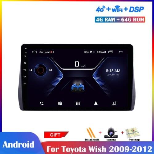 9 inch Android Multimedia Player For Toyota Wish 2009 2010 2011 2012 DSP Car Radio Stereo GPS Navigation IPS Screen No 2 din