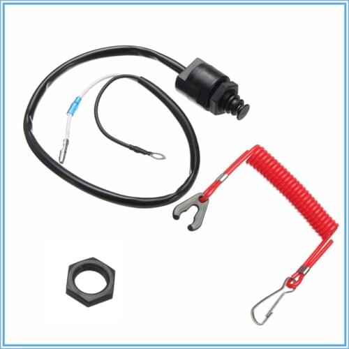 2.8x5.5cm Emergency Kill Stop Switch Outboard Cut Off Boat Motor Emergency Kill Stop Switch W/Safety Tether Lanyard