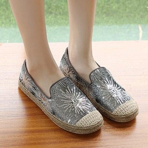 Sling Sequins Round Toe Fisherman Shoes for Women Platform Shoes High Quality High Comfy Flats Female 2021 New Spring Designer