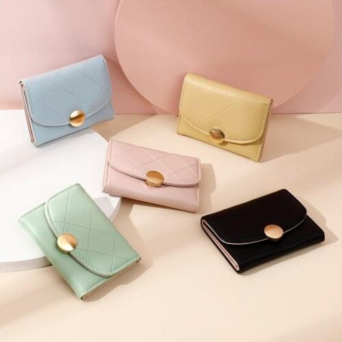 Casual Pu Short Tri-Fold Small Wallet Female Fashion Girls Womens Wallet wallet women purses