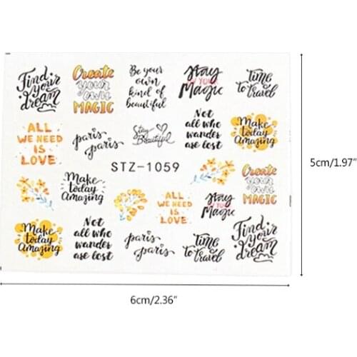 Q1QD 16pcs Fun Nail Art Stickers Nail Decals 3D Self-Adhesive Abstract Design Decor