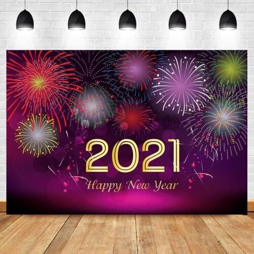 Happy New Year Backgrounds For Photography Colorful Fireworks Firecracker Polka Dots Party Baby Poster Photo Backdrops