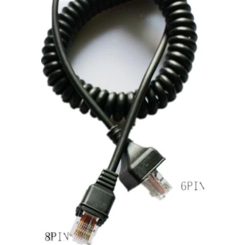 6 Pin Microphone Coiled Cable Cord For Kenwood TM-471A TK-868 TK-868G TK-880 TK-830 TK-840 TK-841 TK-850/852
