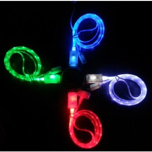 Light LED Charge Data Cable For Samsung Nokia HTC Xiaomi V8 Charge Data Wire Free Shipping