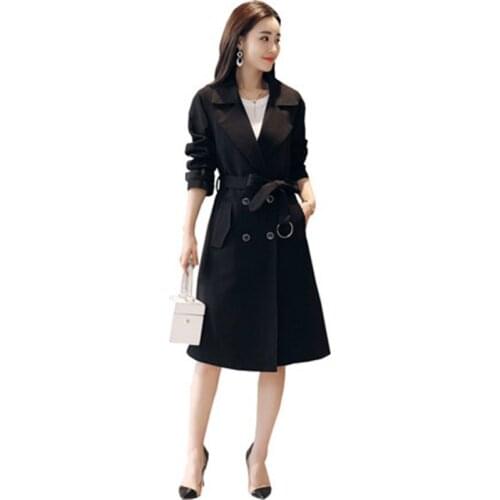 Temperament fashion Joker jacket womens 2019 New spring and autumn windbreaker in the long section of the tide 804