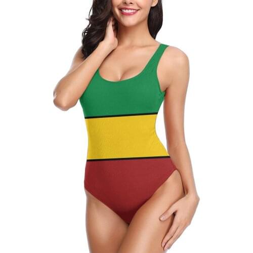 Women 2021 Exotic Bikinis Rasta Stripes Women Swimsuit One Piece Swimwear R333 Women Beach wear