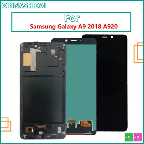 Super Amoled OLED LCD Display For Samsung Galaxy A9 2018 A920 A920F LCD Display Touch Screen Digitizer Assembly Replacement