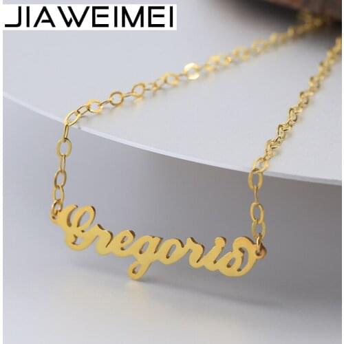 Gold Women Jelwery Carrie Name Anklet Customize Nameplate Charm Anklets Girls Personalized