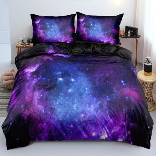 Starry Pattern King Duvet Cover Pillow Shams Bedding Sets Full Bed Linen Sets Queen Comforter/Quilt Covers Pillowcases 3 Piece