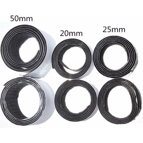 1Pc 1m x 20mm/25mm/50mm Premium Self-Adhesive Sticky Hook Loop Fastener Tape DIY Apparel Sewing Fabric Tools
