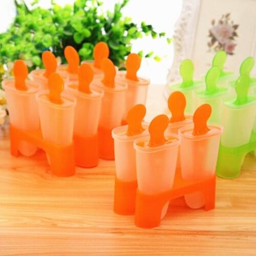 2020 New Homemade DIY Ice Cream Mold 4 6 8 Cells Ice Cube Molds Summer Popsicle Maker Kitchen Tools Randomly Color Lolly Mold
