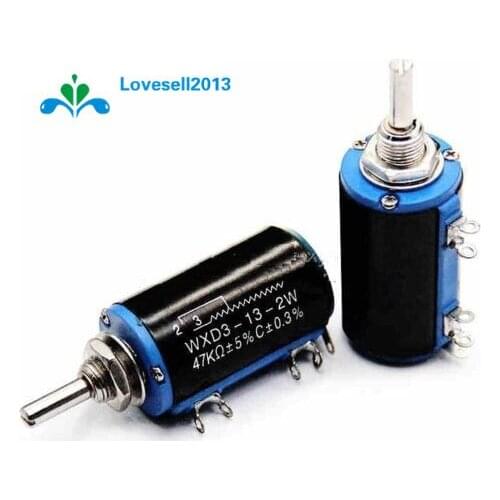 1pcs New WXD3-13-2W 47K ohm Rotary Multiturn Wirewound Potentiometer new