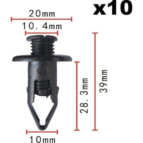 10pcs Bumper Fascia Clip Push Type Retainer A17143 A19407 For Honda 91502-SM4-000 Nylon