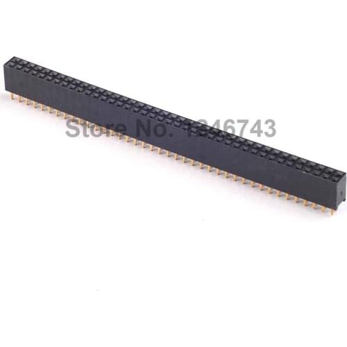 2PCS 2*40 Pin 2.54mm Spacing Double Row Straight Header Connector Female Connector
