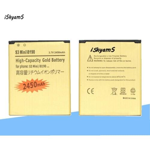 20pcs/lot 2450mAh EB425161LU Gold Battery For Galaxy S3 SIII MINI I699 S7562 S9920 I8190 I8160 S7560 J1 Mini J1Mini J105H J106H