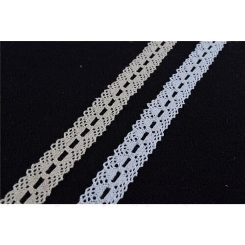 200yards Vintage style 2cm Cotton crochet scallop lace edge trim, white or cream