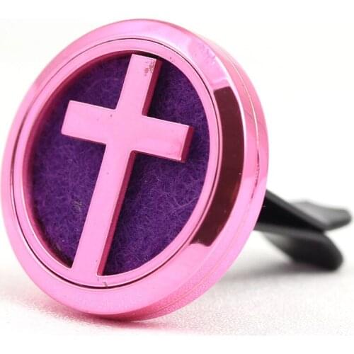 30mm Stainless Steel cross shape car essential oil aroma aromatherapy diffuser vent clip