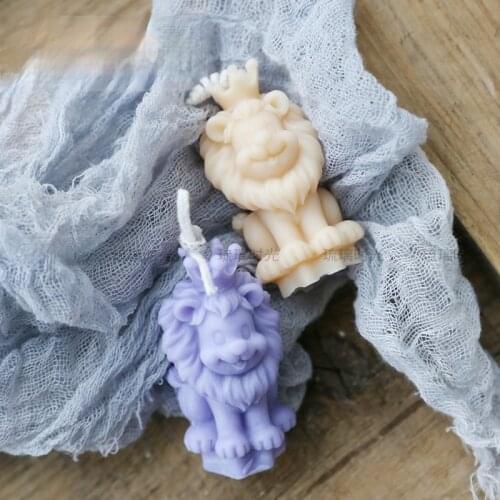 3d Crown Little Lion Fondant Cake Silicone Mold Aromatherapy Gypsum Candle Chocolate Mold Candle Making Kit Baking Accessories