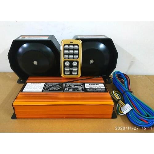 AS940 400W dual tones car emergency siren security alarm police horn with wireless remote Multiple Sounds+2* 200+2* 200W speaker