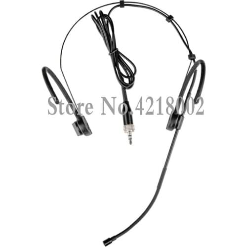 Black Headset Headworn Head Microphone for Sennheiser EW SK 100 300 500 G1 G2 G3 Wireless System Collapsible Mic